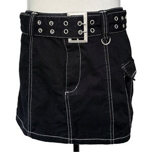 Forever 21 Black Utility Mini Skirt with Belt | Size M